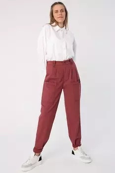 Брюки карго с хлопковыми эполетами пыльной розы и детальными кнопками ALL DAY