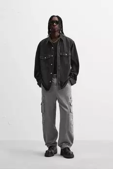 Брюки карго с карманами ZARA, светло-лиловый