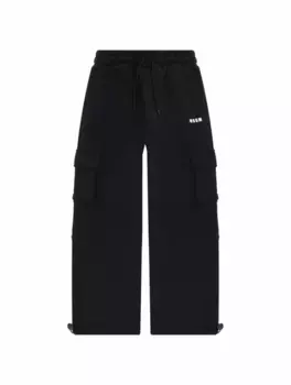 Брюки карго с логотипом MSGM, черный