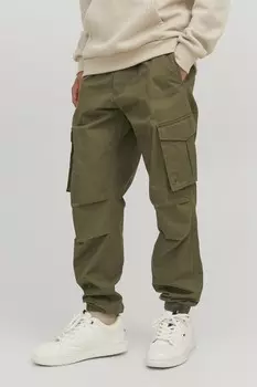 Брюки карго с манжетами Jack & Jones, зеленый