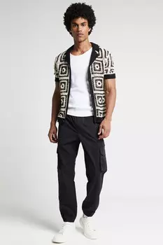 Брюки карго с манжетами обычного покроя River Island, черный