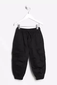 Брюки-Карго с перекрестной штриховкой для мальчиков River Island, черный