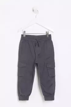 Брюки-Карго с перекрестной штриховкой для мальчиков River Island, серый