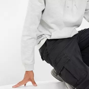 Брюки карго с плетением рипстоп Gap, черный