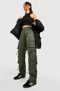 Брюки-карго с разнообразными изображениями Boohoo, хаки