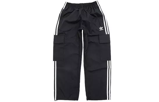Брюки-карго с тремя полосками, мужские, черные Adidas Originals, черный