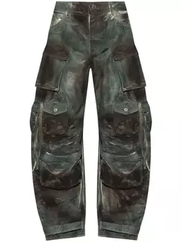 Брюки-карго с узором The Attico, зеленый