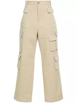 Брюки-карго с вышитым логотипом Versace, бежевый