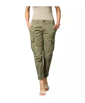 Брюки Карго с вышивкой в стиле милитари шик Mason'S, зеленый