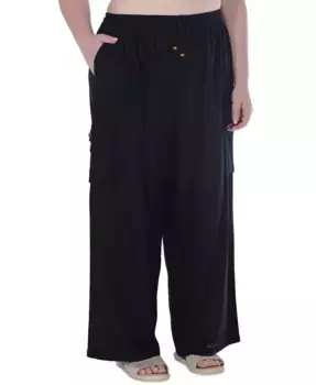 Брюки карго с высокой посадкой на резинке больших размеров Raviya, черный