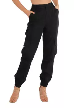 брюки-карго с высокой талией London Rag, черный