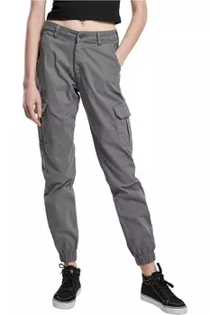 Брюки-Карго с высокой талией Urban Classics, серый