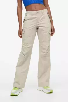 Брюки-карго с заниженной талией H&M, бежевый
