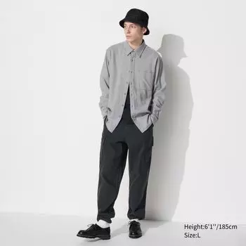Брюки-карго с завязками на щиколотке UNIQLO, черный