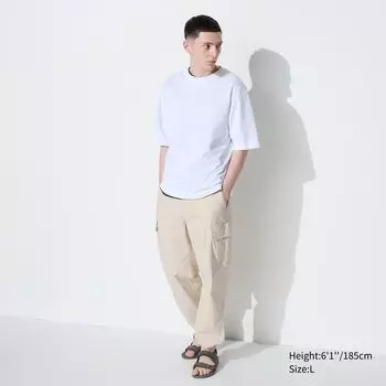 Брюки-карго с завязками на щиколотке UNIQLO, белый