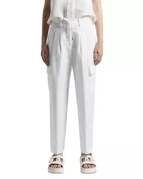 Брюки-карго с завязками на шнурке Peserico, белый