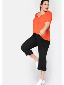 Брюки-карго Sheego "больших размеров", с функцией сворачивания, черный