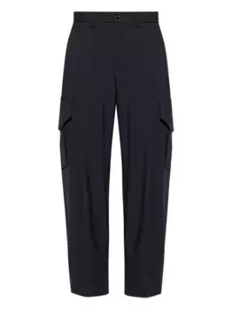 Брюки карго со складками GIORGIO ARMANI, черный