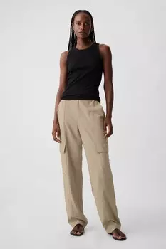 Брюки карго средней посадки Gap, нейтральный