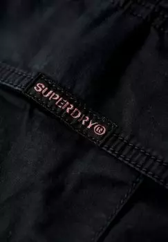 Брюки карго Straight Superdry, стираные черные