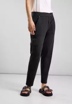 Брюки-карго STREET ONE, смесь мягких материалов, черный