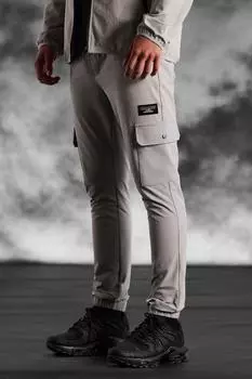 Брюки-карго стрейч arrdee technical Boohoo, серый