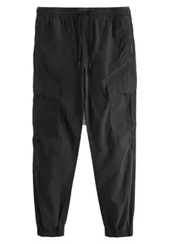 Брюки-карго Stretch Utility Tapered Cargo Trousers Slim Fit Next, цвет black
