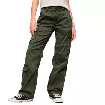 Брюки карго Superdry Low Rise Straight Cargo, зеленый