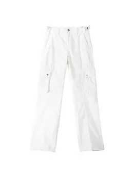 Брюки-карго свободного кроя Bershka, белый