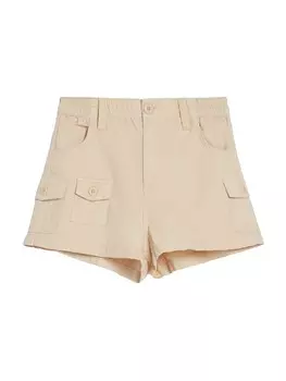 Брюки-карго свободного кроя Bershka, песочный