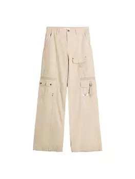 Брюки-карго свободного кроя Bershka, песочный