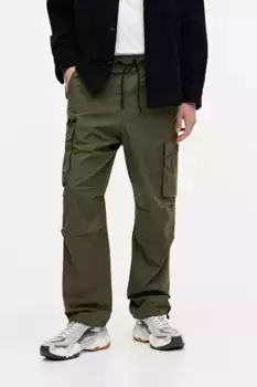Брюки-карго свободного кроя H&M, зеленый