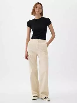 Брюки-Карго свободного кроя из хлопка Gap, цвет cream white