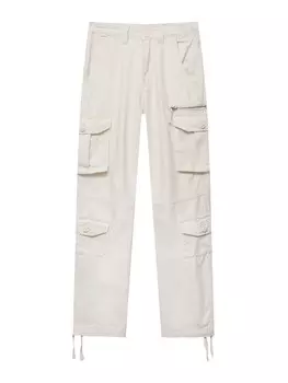Брюки-карго свободного кроя Pull&Bear, экрю