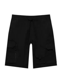 Брюки-карго свободного кроя Pull&Bear, черный