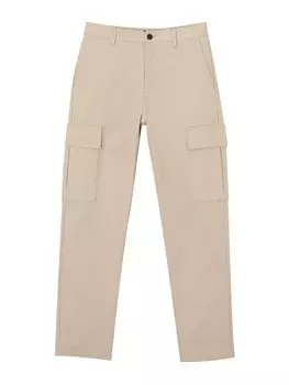 Брюки-карго свободного кроя Pull&Bear, темно-бежевый