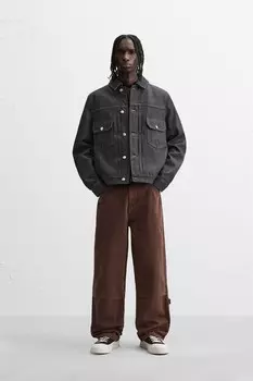 Брюки карго свободного кроя ZARA, цвет rust