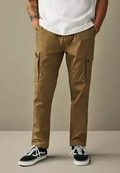 Брюки-карго TAPERED STRETCH CARGO TROUSERS REGULAR FIT Next, коричневый