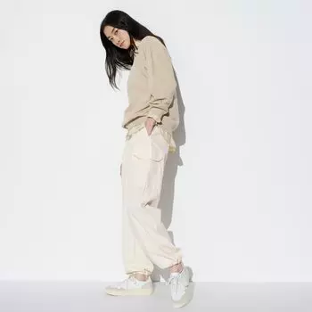 Брюки-карго UNIQLO Easy удлиненные, бежевый