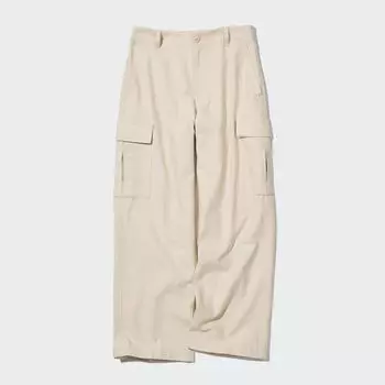 Брюки-карго UNIQLO прямые, бежевый