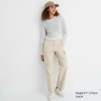 Брюки-карго UNIQLO широкие, бежевый