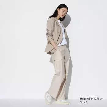Брюки-карго UNIQLO широкие, бежевый