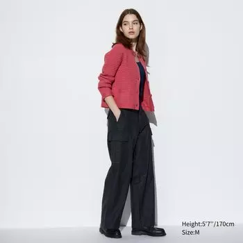 Брюки-карго UNIQLO широкие прямые, темно-серый