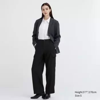 Брюки-карго UNIQLO широкие, темно-серый