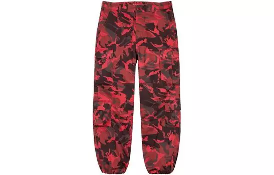Брюки-карго Supreme, черный / красный