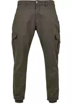 Брюки-карго URBAN CLASSICS "Мужские брюки-карго Urban Classics AOP Glencheck Cargo Jog Pants" (1 шт.), оливковый