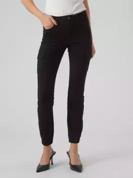 Брюки-карго Vero Moda "VMIVY MR ANKLE CARGO PANTS NOOS", черный