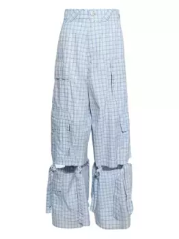 Брюки карго в клетку Natasha Zinko, синий