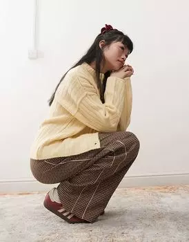 Брюки-карго в коричневую клетку Miss Selfridge