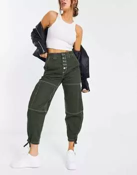Брюки карго в стиле кантри River Island цвета хаки